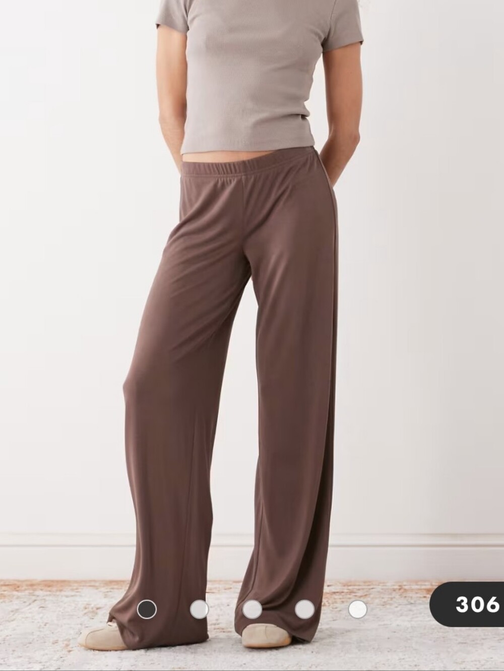 Monki Modal Wide Leg Soft Touch Trousers In Sage Green Size XS NWOT